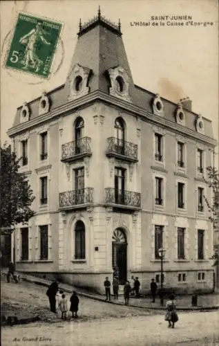 Ak Saint Junien Haute Vienne, Hotel de la Caisse d'Epargne