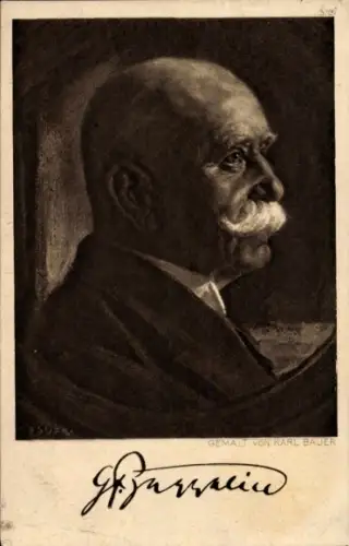 Künstler Ak Bauer, Karl, Ferdinand Graf von Zeppelin, Portrait