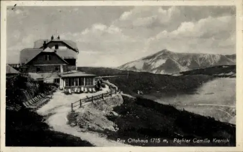 Ak Reichenau an der Rax Niederösterreich, Raxalpe, Rax Ottohaus, Pächter Camillo Kronich, Berglan