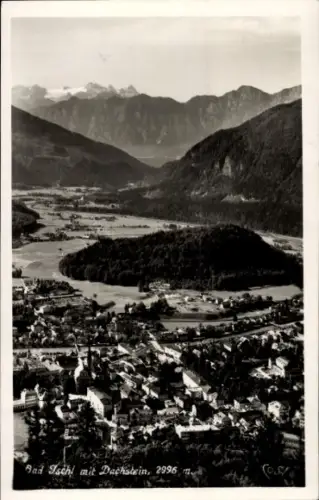 Ak Bad Ischl in Oberösterreich,  Dachstein, Berge, Landschaft, Schwarz-Weiß-Foto