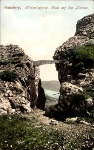 Ak Attersee am Attersee Oberösterreich, Schafberg, Himmelspforte, Blick auf den Attersee