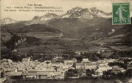 Ak Barcelonnette Hautes Alpes, Panorama