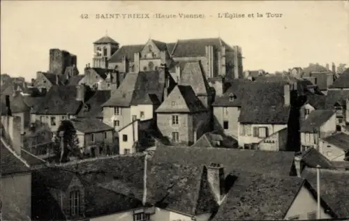 Ak Saint Yrieix Haute Vienne, Eglise, Tour