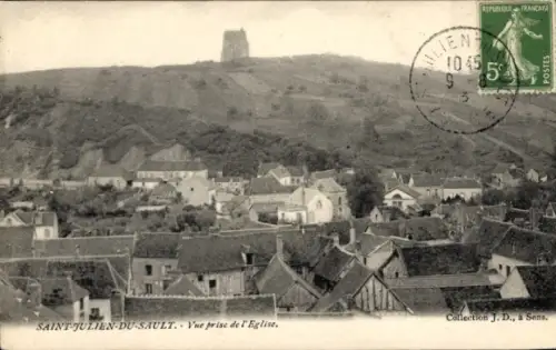 Ak Saint Julien du Sault Yonne, Vue prise de l'Eglise
