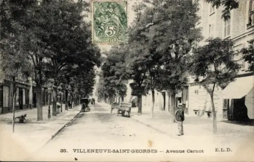 Ak Villeneuve Saint Georges Val de Marne, Avenue Carnot