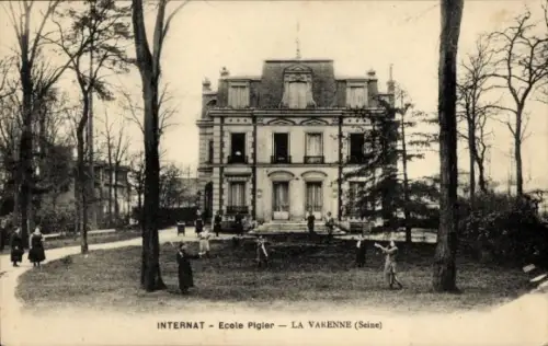 Ak La Varenne Saint Hilaire Val de Marne, Internat Ecole Pigler,  Menschen im Park, Bäume
