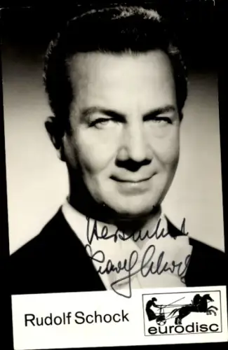 Autogrammkarte Opernsänger Rudolf Schock, Portrait, Autogramm