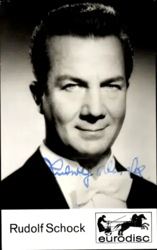 Autogrammkarte Opernsänger Rudolf Schock, Portrait, Autogramm