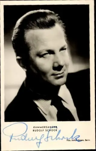 Foto Ak Opernsänger Rudolf Schock, Portrait, Autogramm