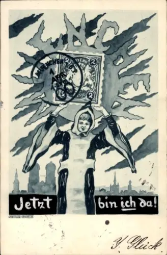 Briefmarken Ak München, Kindl