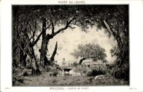 Künstler Ak Rousseau, Sortie de forêt
