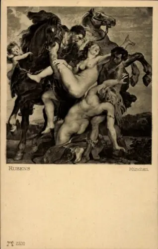 Künstler Ak Rubens, P.P., Entführung der Töchter des Leukippos