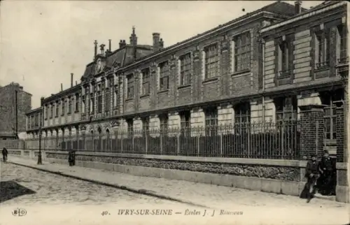 Ak Ivry sur Seine Val de Marne, Écoles J. J. Rousseau