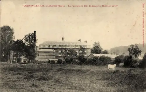 Ak Corneville les Cloches Eure, La Filature de MM Cléris père