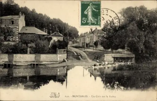 Ak Montargis Loiret, Un Coin sur le Loing