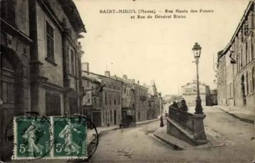 Ak Saint Mihiel Meuse, Rue Haute des Fosses, Rue du General Blaise