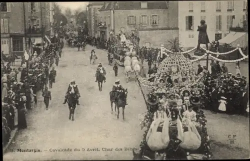 Ak Montargis Loiret, Cavalcade du 9 Avril, Char des Bébés