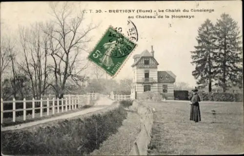 Ak Brétigny Eure, Le Chalet du Concierge au Chateau de la Houssaye