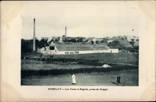 Ak Puiseaux Loiret, Les Usines a Engrais, prises du Grippet