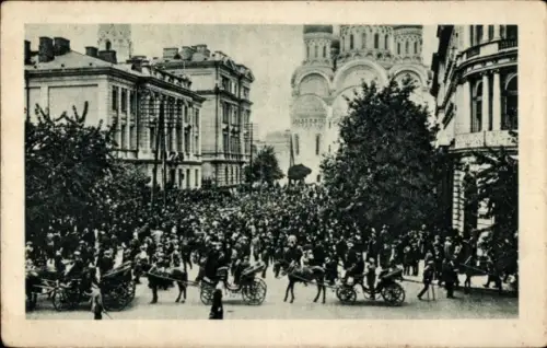 Ak Warszawa Warschau Polen, Vor der Stadtkommandantur, 1. WK