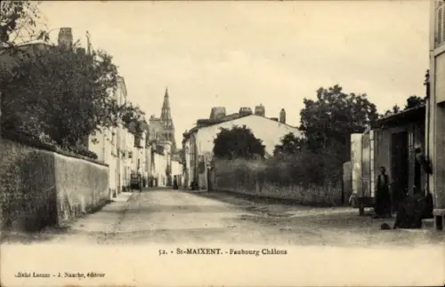 Ak Saint Maixent Deux Sevres, Faubourg Chalons