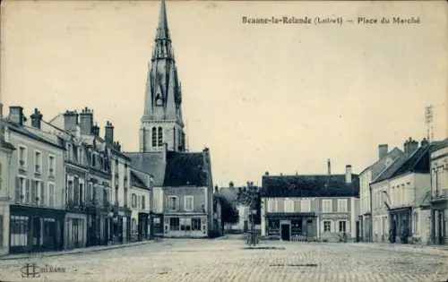 Ak Beaune la Rolande Loiret, Place du Marché