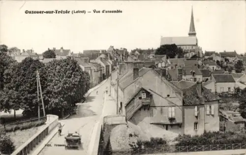 Ak Ouzouer sur Trézée Loiret, Vue d'ensemble
