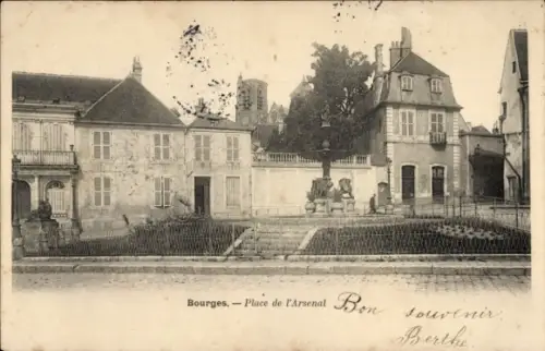 Ak Bourges Cher, Place de l'Arsenal