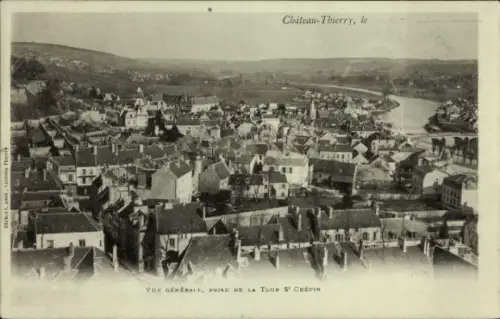 Ak Château Thierry Aisne, Vue générale