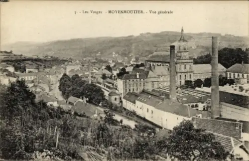 Ak Moyenmoutier Mittelmünster Lothringen Vosges,  allgemeine Ansicht, Les Vosges, Fabriken, Lands