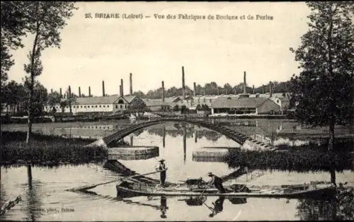 Ak Briare Loiret, Blick auf die Knopf- und Perlenfabriken