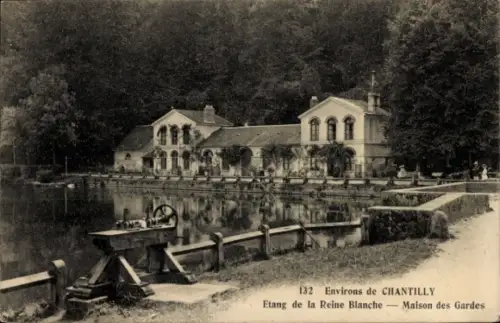 Ak Coye Oise, Etang de la Reine Blanche, Maison des Gardes