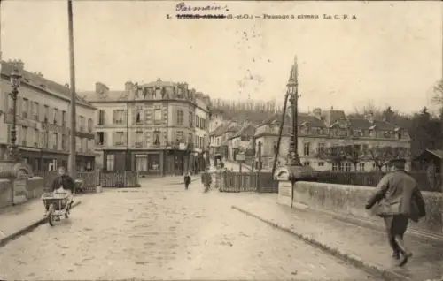 Ak L'Isle Adam Parmain Val d'Oise, Passage a niveau