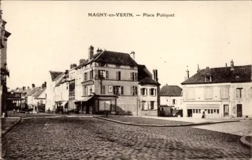 Ak Magny en Vexin Val-d’Oise, La Place Poteiquet