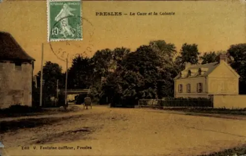Ak Presles Val d'Oise, Cave et la Colonie