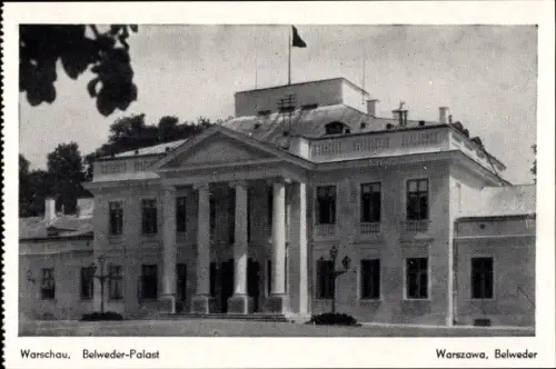 Ak Warszawa Warschau Polen, Belweder Palast