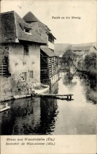 Ak Wasselonne Wasselnheim Elsass Bas Rhin, Häuser an der Mossig