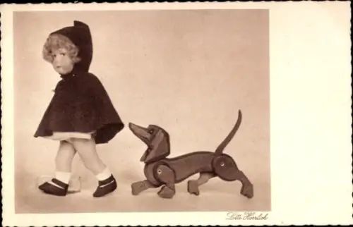 Ak Käthe Kruse Puppe, Hund