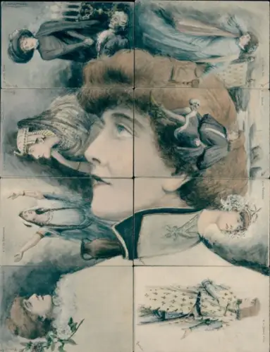 8 AK, komplette Serie als Puzzel, Theaterfiguren