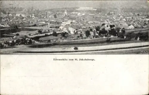 Ak Ivančice Eibenschitz Südmähren, Gesamtansicht, Blick vom St. Jakobsberge