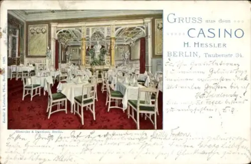 Ak Berlin Mitte, Casino H. Hessler, Taubenstraße 34