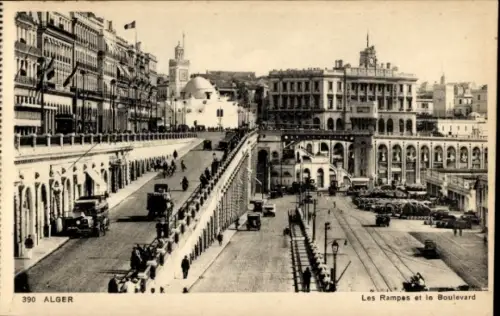 Ak Algerien, Rampen und der Boulevard