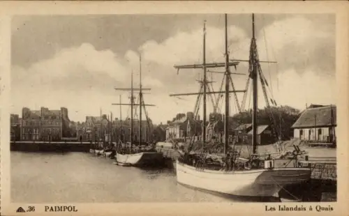 Ak Paimpol Côtes d’Armor, Isländer an den Kais