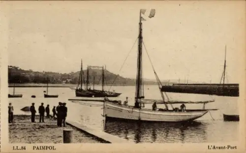 Ak Paimpol Côtes d’Armor, äußerer Hafen
