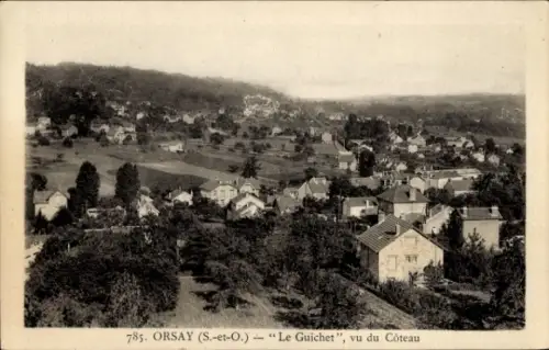 Ak Orsay le Guichet Essonne,  Le Guichet, Landschaftsaufnahme, Hügel, Häuser