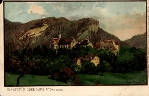 Künstler Ak Diemer, Zeno, Riedenburg Bregenz am Bodensee Vorarlberg, Kloster Riedenburg