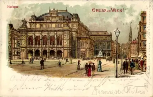 Litho Wien 1. Innere Stadt Österreich, Hofoper