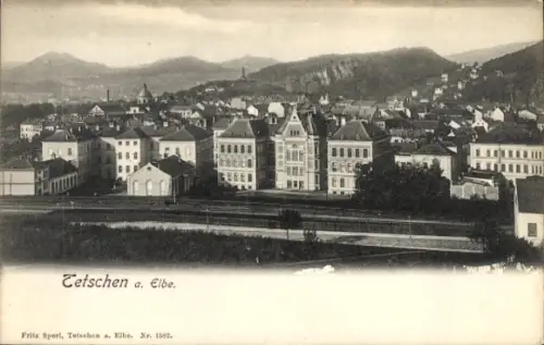 Ak Děčín Tetschen an der Elbe Region Aussig, Panorama