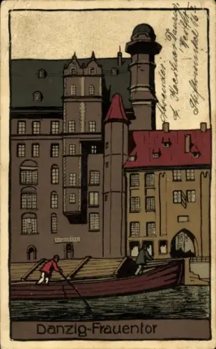 Steindruck Ak Gdańsk Danzig, Frauentor