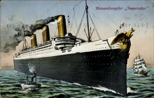 Ak Riesendampfer, Dampfschiff Imperator, HAPAG